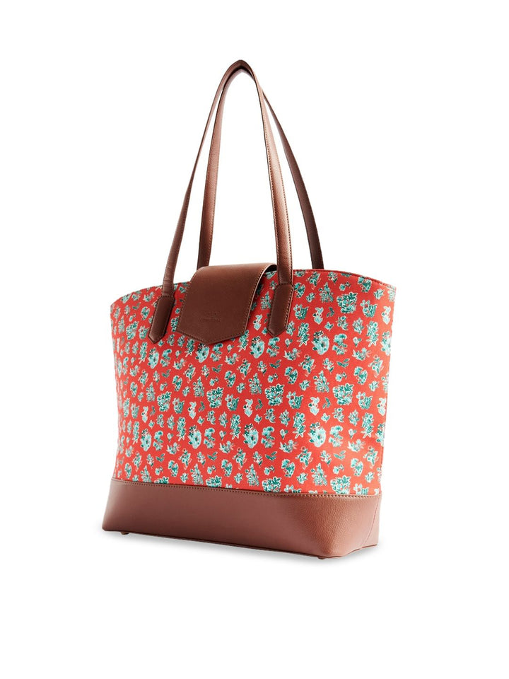 TEAL BY CHUMBAK Floral Printed Oversized Shopper Shoulder Bag