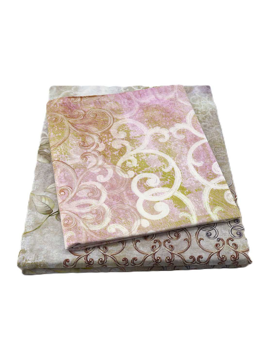 BOMBAY DYEING Fantasque Beige Floral Printed Cotton180 TC King Bedsheet Set 2.74 x 2.74 m