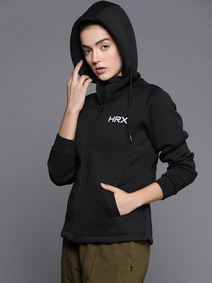 HRX by Hrithik Roshan Reflective Strip Rapid-Dry Hooded Training Jacket