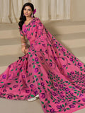 KALINI Pink Pure Cotton Woven Design Sarees