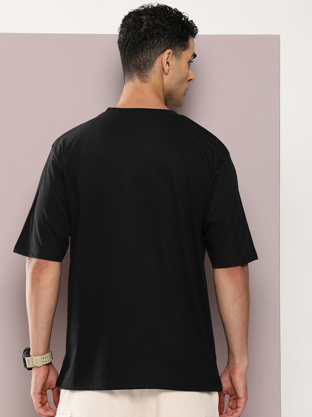DILLINGER Men Graphic Oversized Printed Drop-Shoulder Sleeves Pure Cotton T-shirt