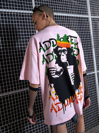 SASSAFRAS Graphic Printed Drop-Shoulder Oversized Pure Cotton T-shirt