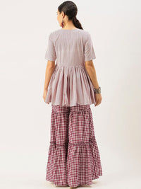 KALINI Geometric Printed Pure Cotton Kurta With Sharara