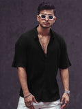 Powerlook India Slim Ribbed Drop Shoulder Sleeves Oversized Casual Shirt