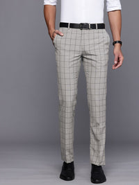 Raymond Men Checked Slim Fit Formal Trousers