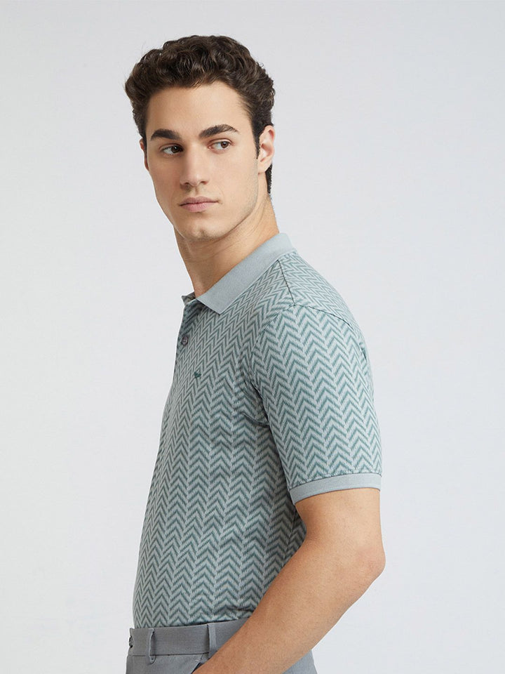 Park Avenue Printed Polo Collar Slim Fit T-shirt