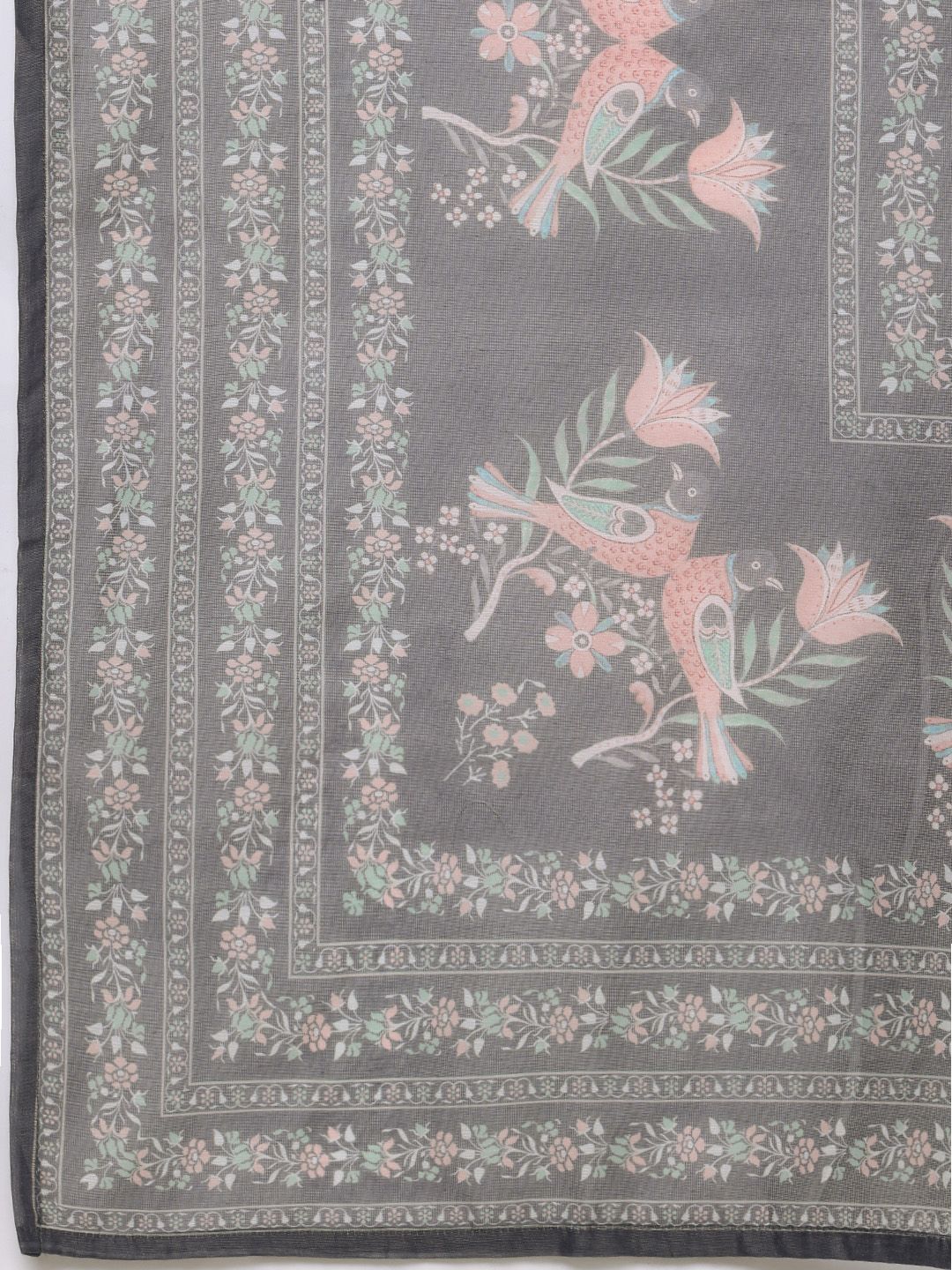 House of Pataudi Women Floral Printed Angrakha Jashn Kurta With Trousers & Dupatta