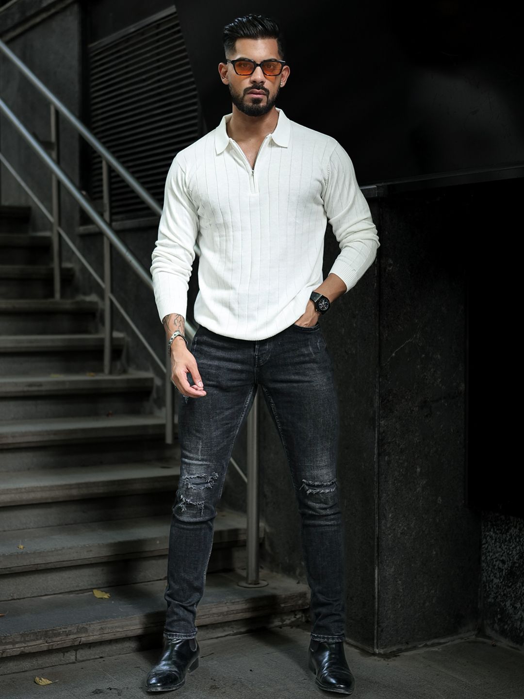 Powerlook Men Solid Polo Collar Cotton T-Shirt