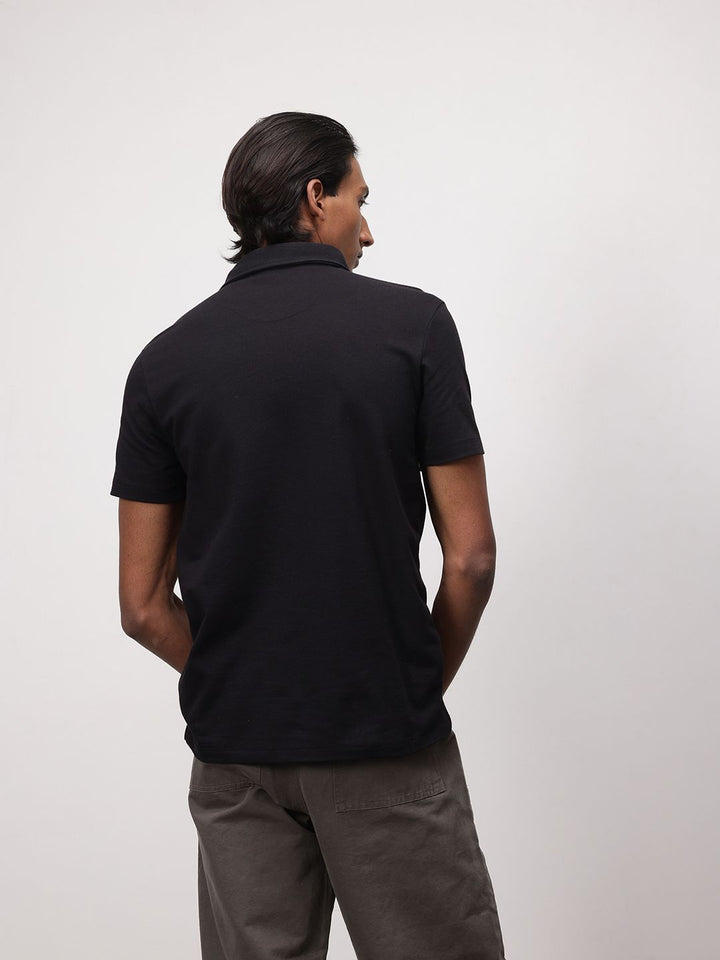 ether 365 Essentials Polo Collar Textured T-shirt