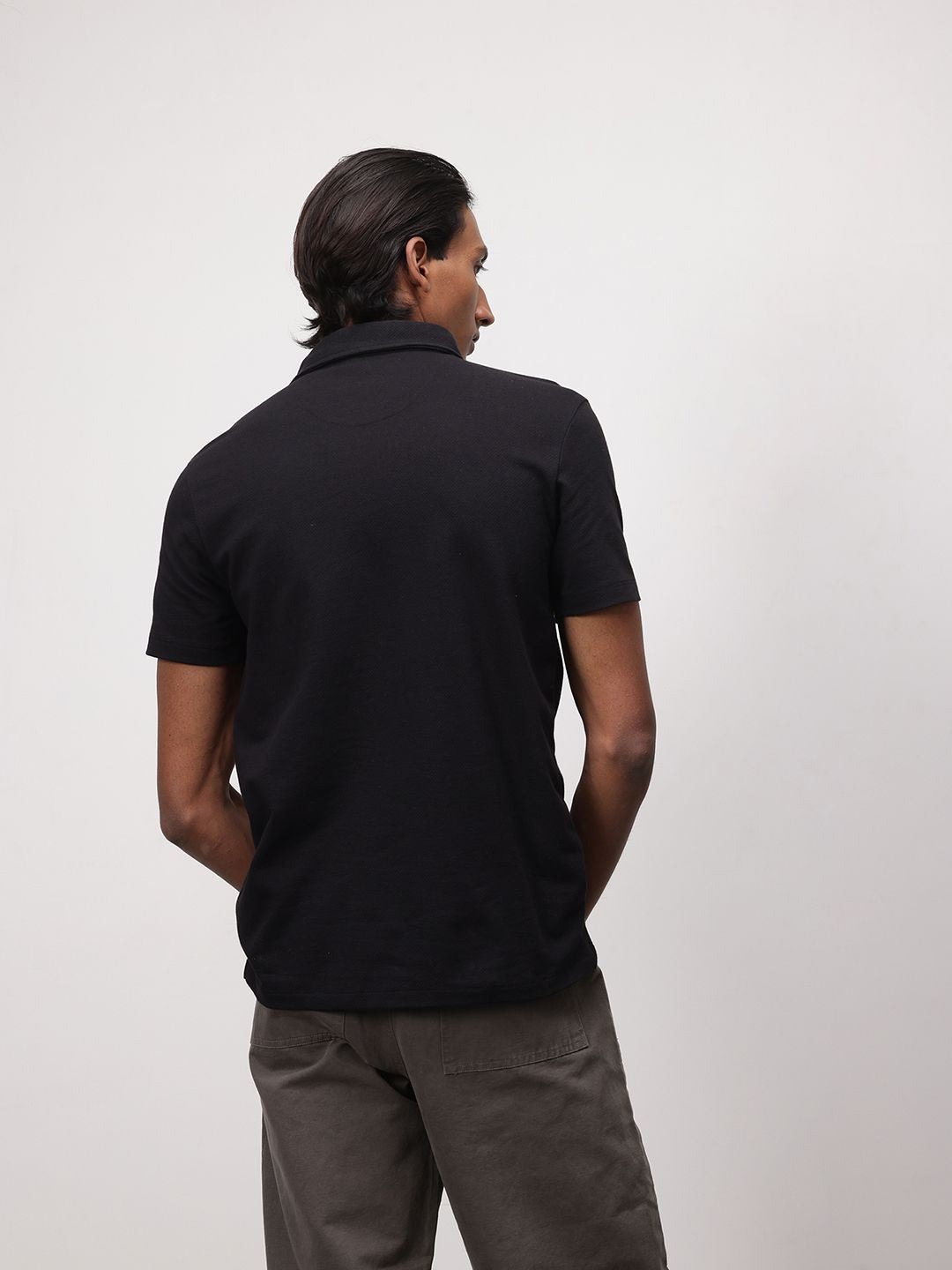 ether 365 Essentials Polo Collar Textured T-shirt
