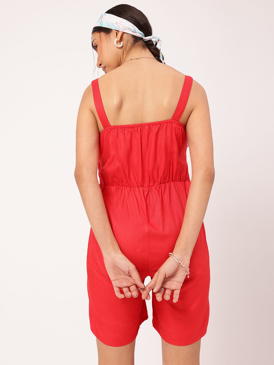DressBerry Chic & Cheery Strappy Smocked Playsuit