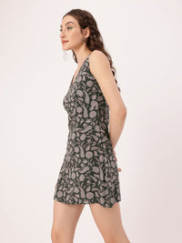 DressBerry Cute Feminine Floral Fantasy Printed A-Line Mini Dress