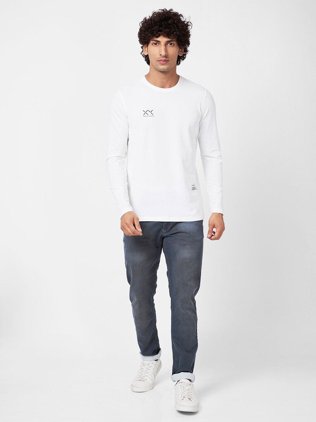 SPYKAR Long Sleeves Slim Fit Cotton T-shirt