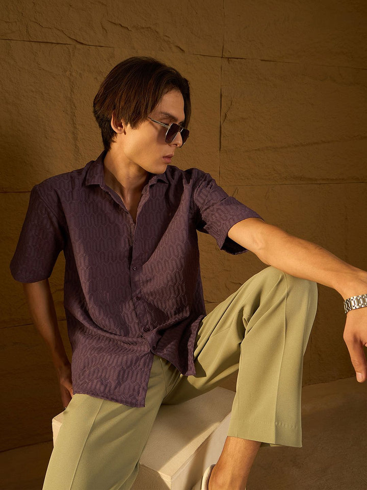 DENNISON Drop Shoulder Oversized Textured Shirt