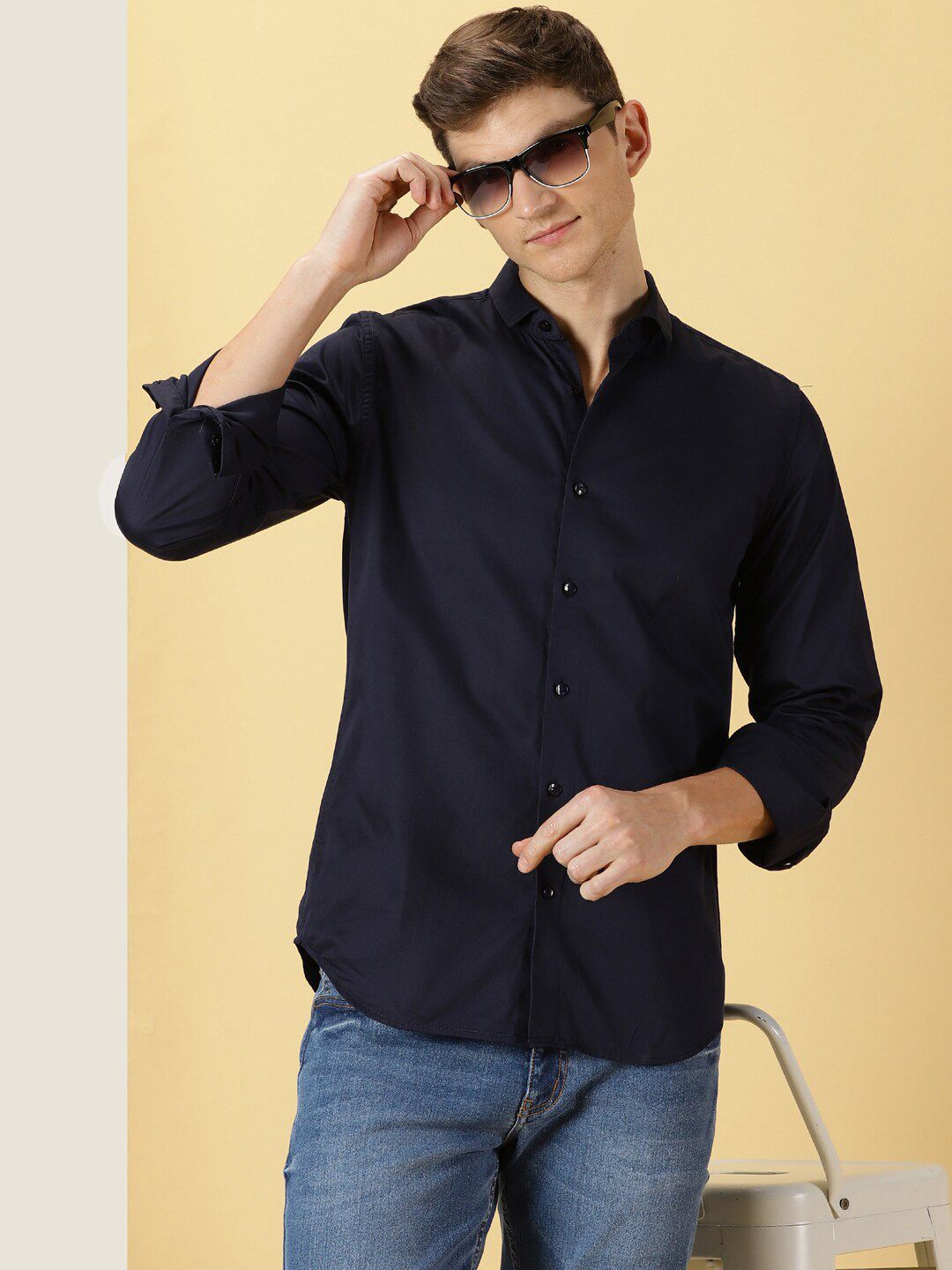 Thomas Scott Classic Slim Fit Spread Collar Casual Shirt