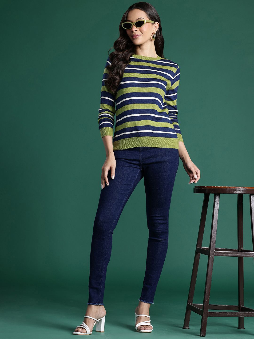DressBerry Pure Acrylic Striped Pullover