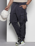 The Indian Garage Co Men Textured Relaxed Tapered Fit Joggers