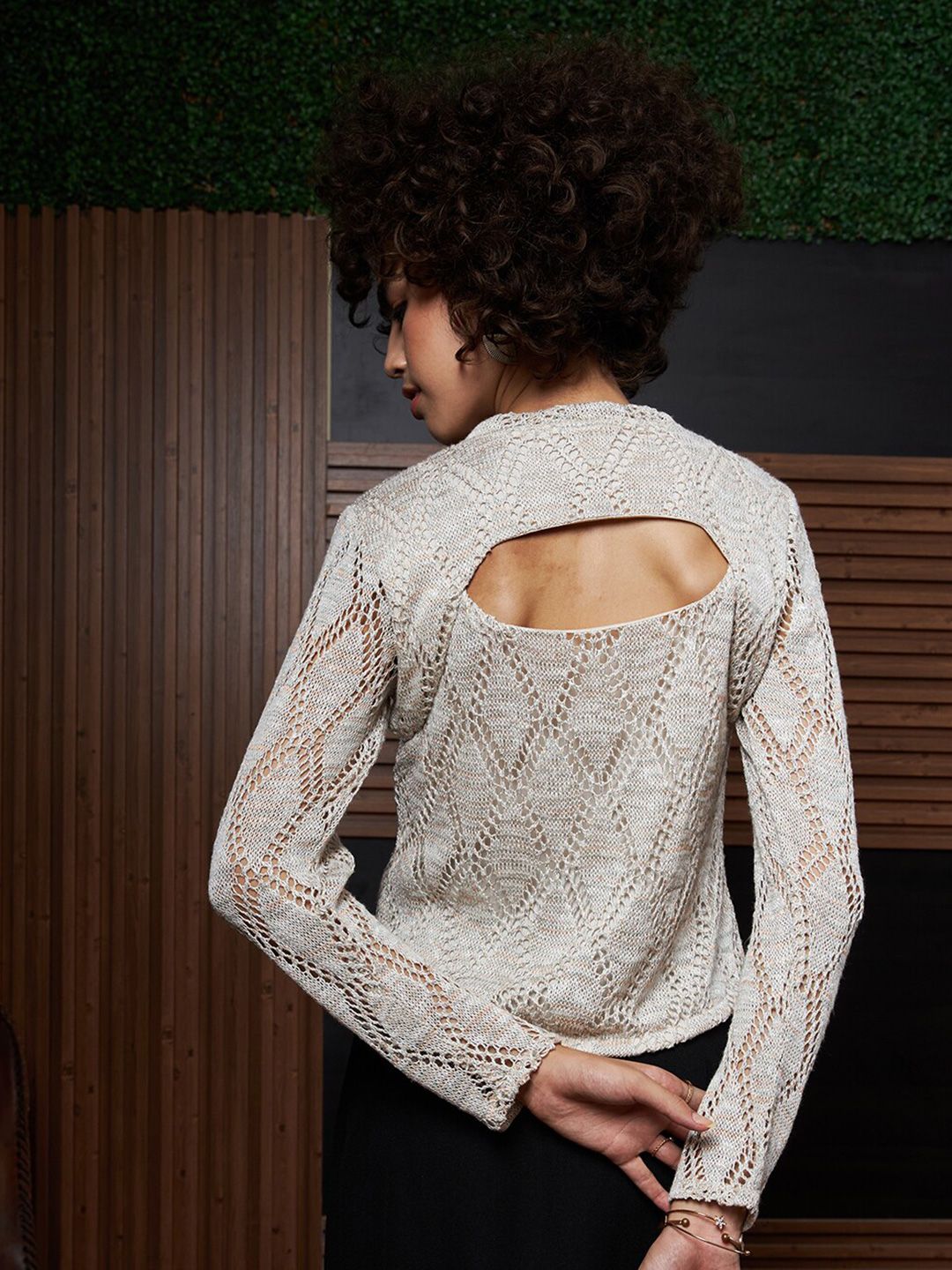 Athena Self Design Round Neck Top