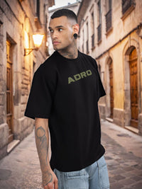 ADRO Graphic Printed Drop-Shoulder Sleeves Cotton Oversized T-shirt