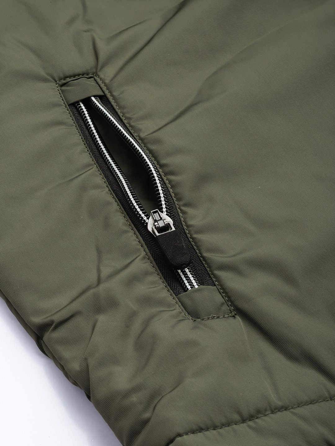 The Indian Garage Co Men Slim Fit Zip-Front Hooded Bomber Jacket