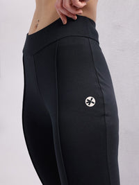 HRX by Hrithik Roshan Women Slit Hem Paneled Flared Yoga Track Pants