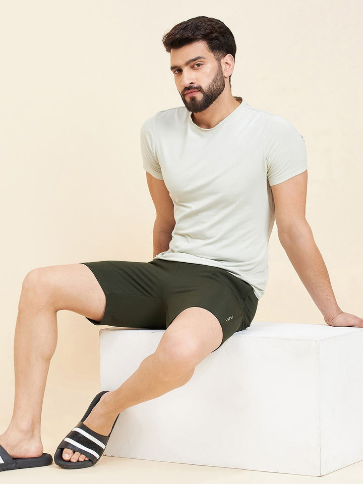 Sweet Dreams Olive Men Mid-Rise Shorts