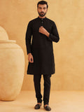 SOJANYA Geometric Embroidered Regular Pure Cotton Straight Kurta With Churidar