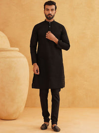 SOJANYA Geometric Embroidered Regular Pure Cotton Straight Kurta With Churidar