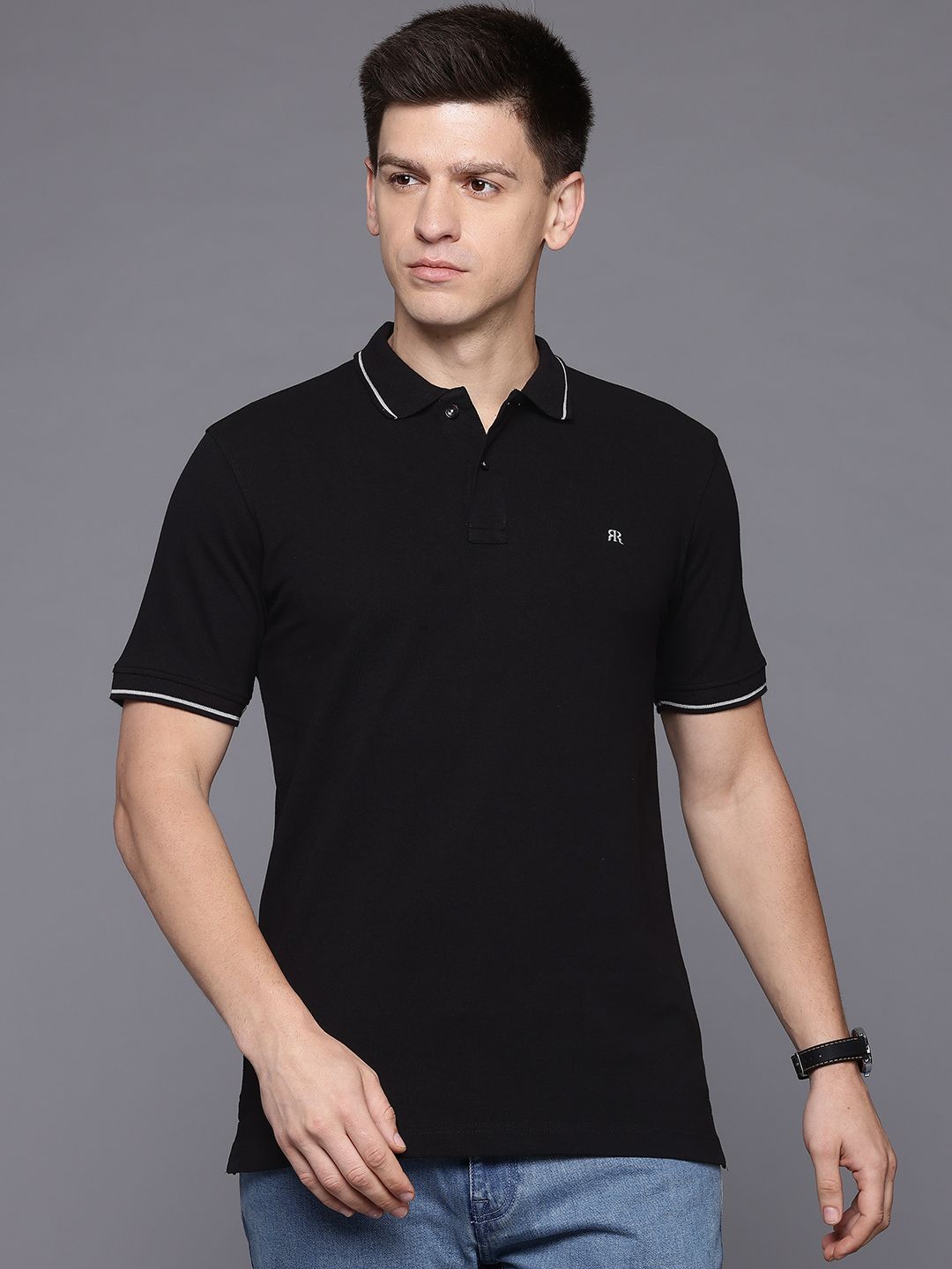 Raymond Men Polo Collar Pure Cotton T-shirt