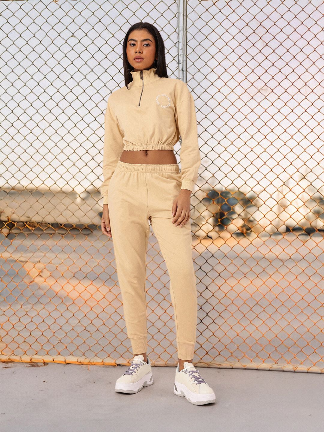 Kook N Keech Relaxed Crop Sweatshirt With Joggers Co-Ords Set