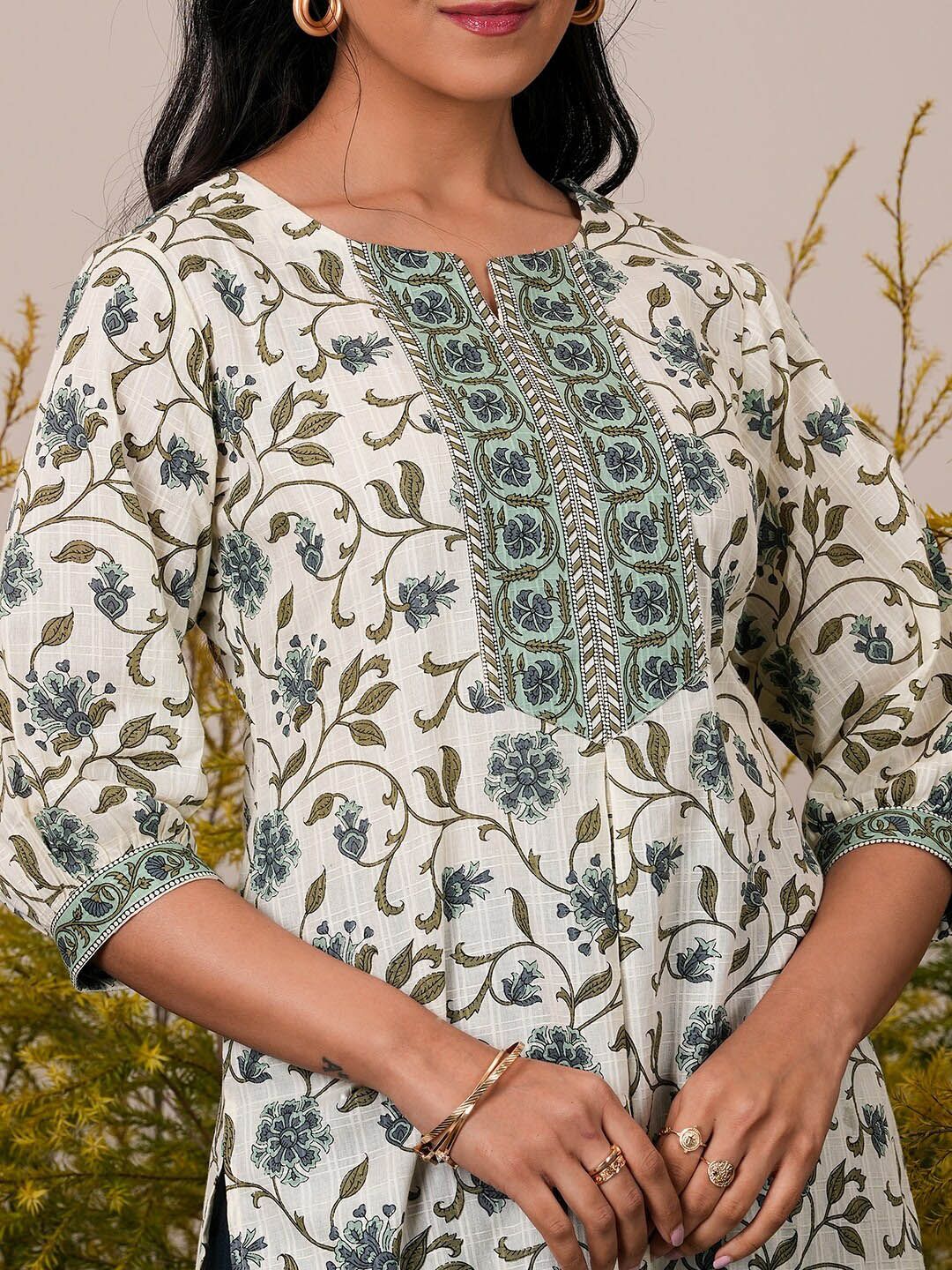 Libas Floral Printed Straight Kurta