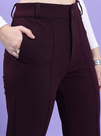 CHIC BY TOKYO TALKIES Women Straight Fit High-Rise Parallel Trousers