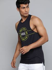 HRX by Hrithik Roshan Training Men Black Rapid-Dry Typography Printed T-shirt