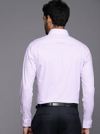 Raymond Men Lavender & Off-White Pure Cotton Self-Checked Slim Fit Formal Shirt