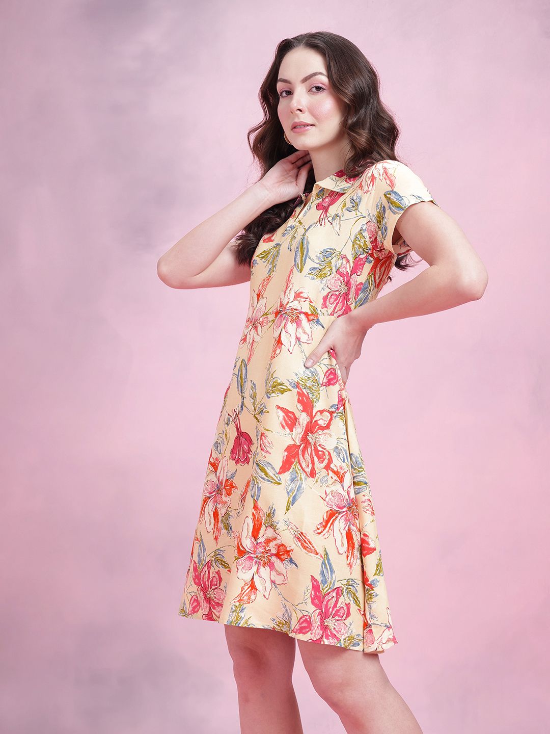 DressBerry Floral Print A-Line Dress