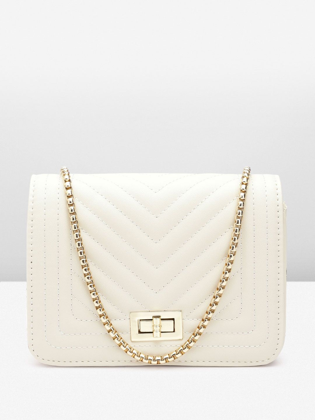 Lino Perros Structured Sling Bag with Quilted Detail
