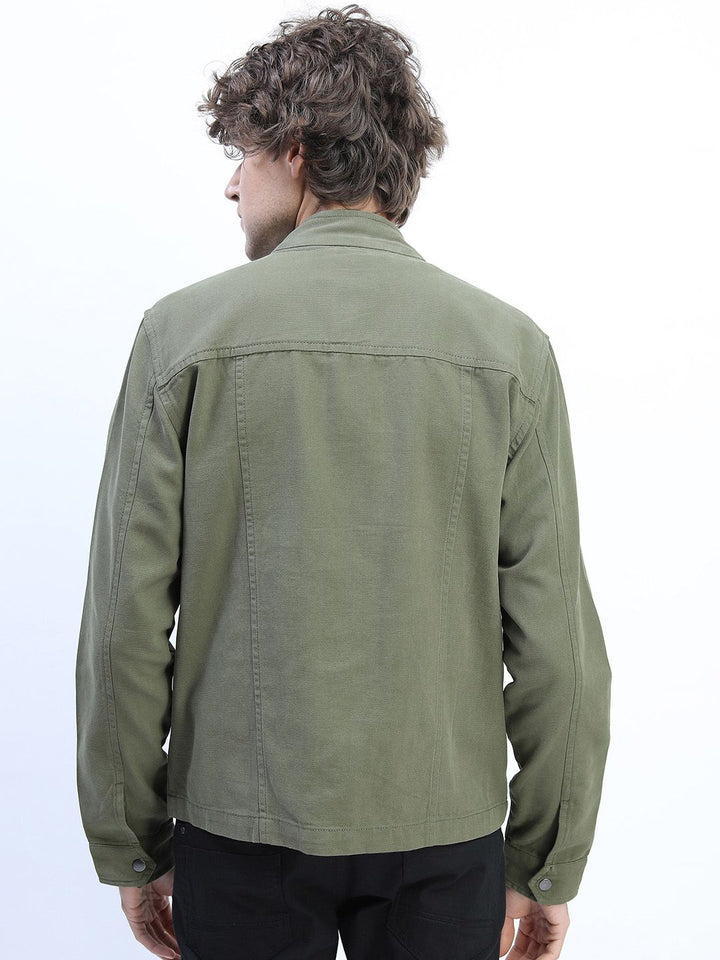 HIGHLANDER Men Olive Green Tailored Jacket