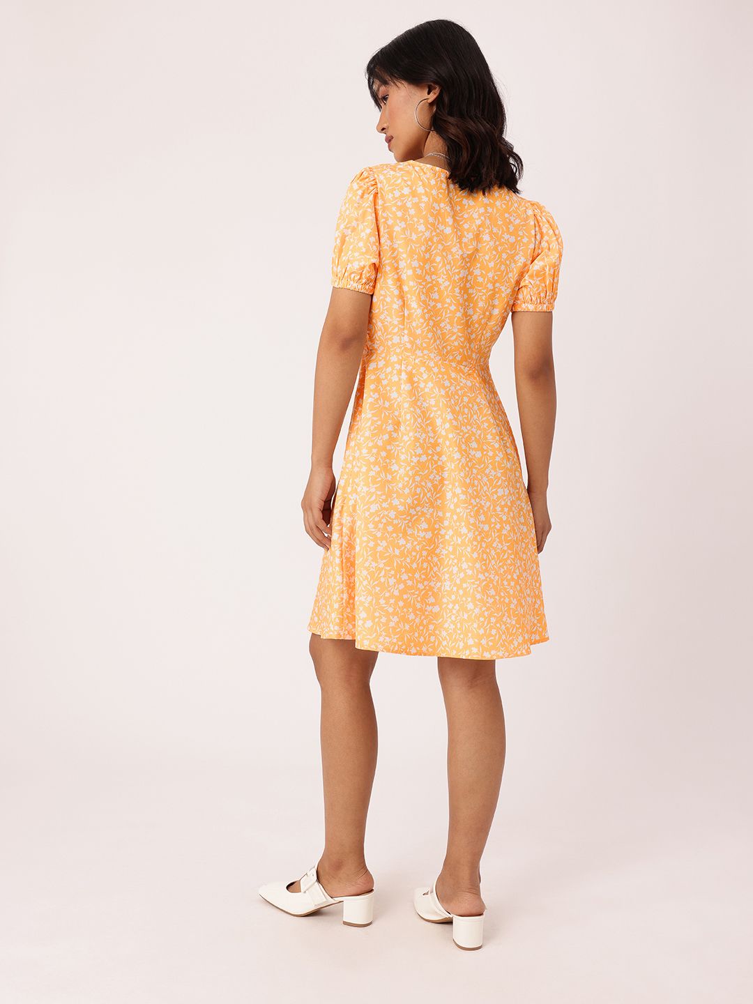 DressBerry Sunny Chic Bloom Printed Gathered A-Line Dress