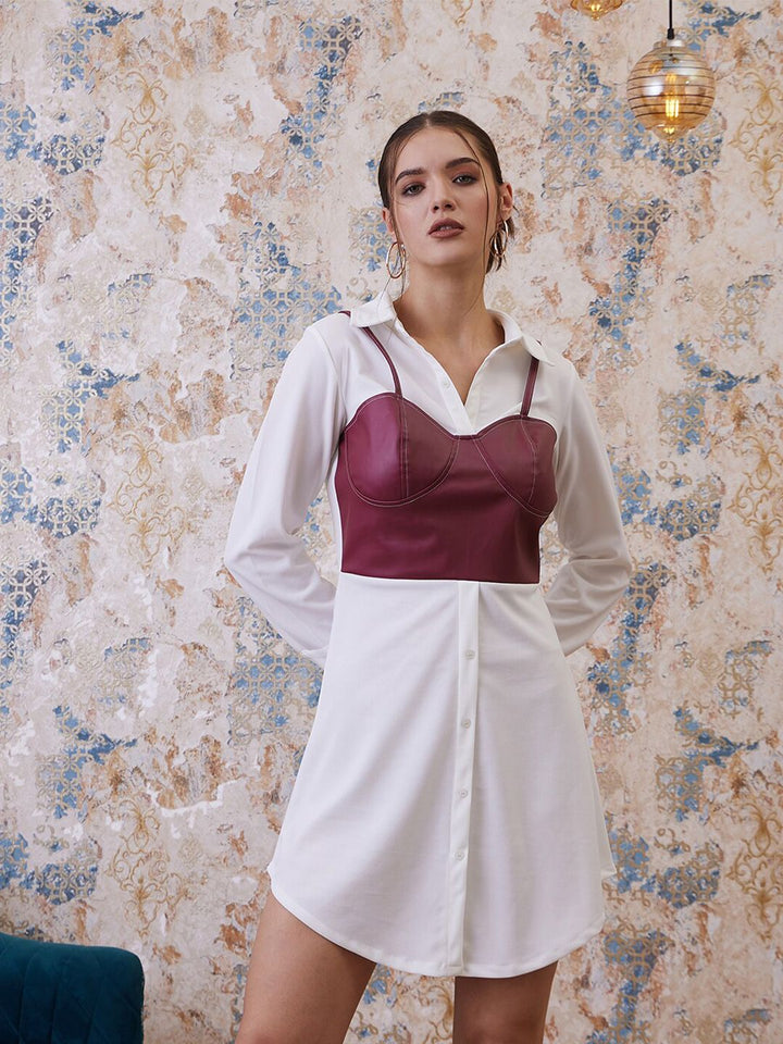 Athena Shirt Collar A-Line Party Mini Dress