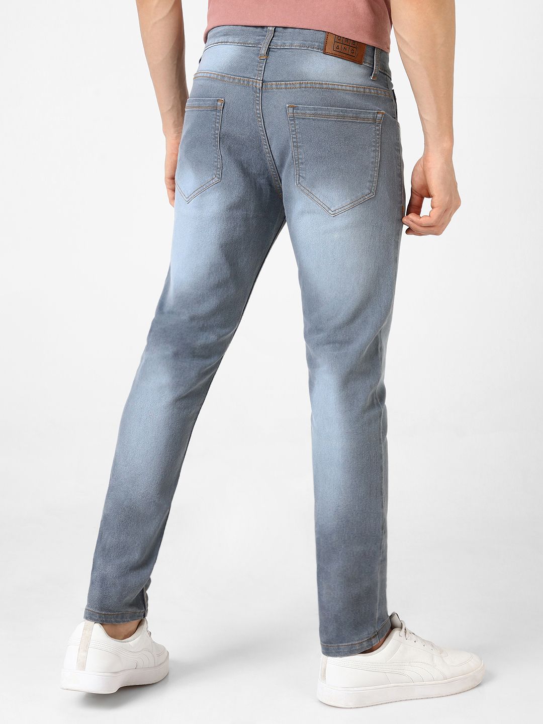 Urbano Fashion Men Grey Slim Fit Light Fade Stretchable Jeans