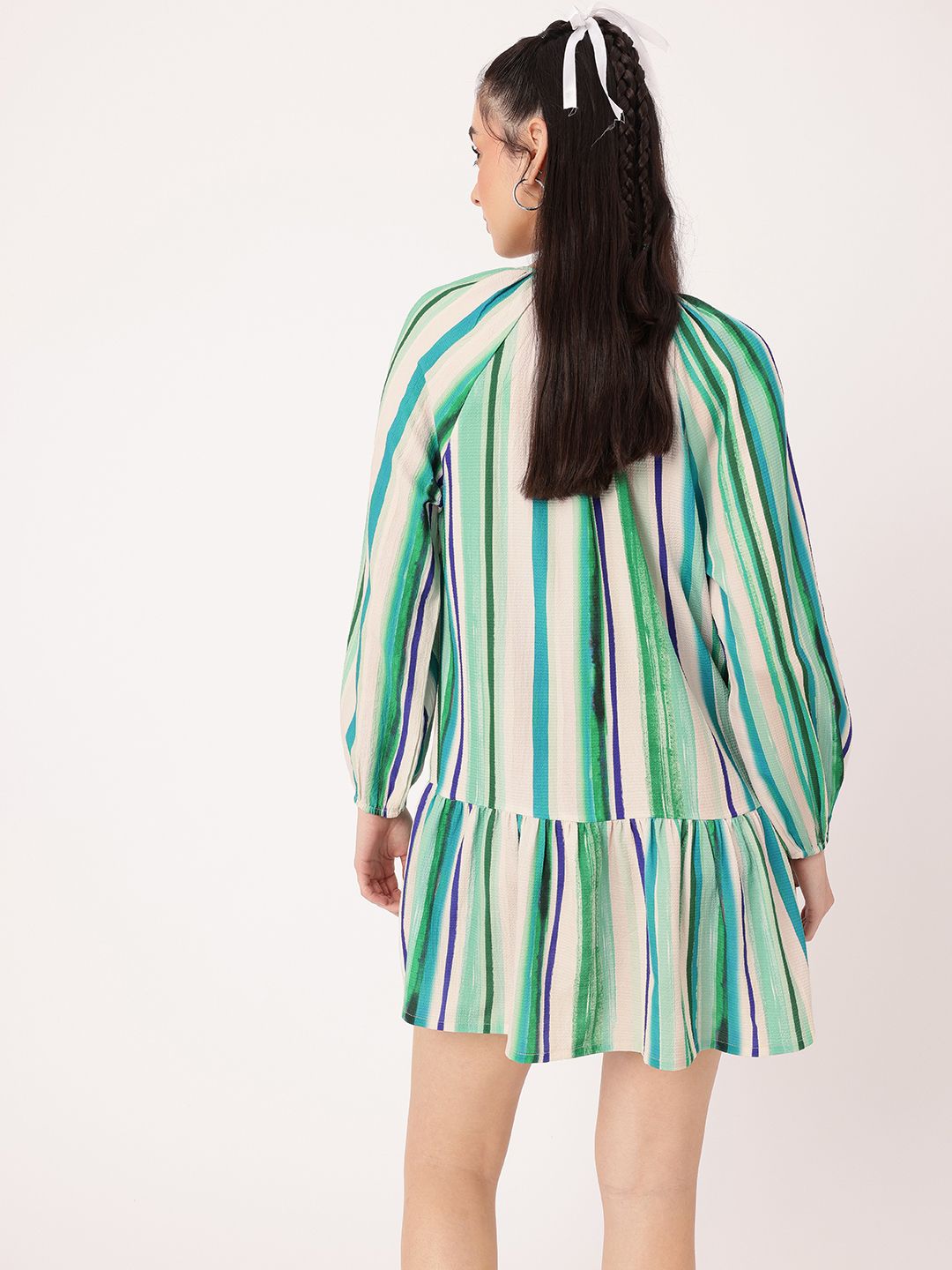 DressBerry Feminine Flair Sweet Striped A-Line Mini Dress