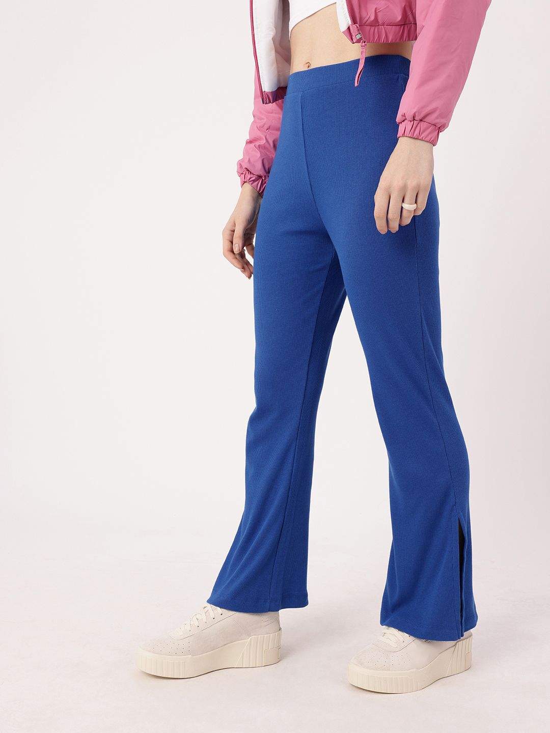 DressBerry Women Nostalgic Flare Rib Knit Leggings