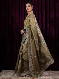 Saree mall Ethnic Motifs Gotta Patti Tissue Sarees