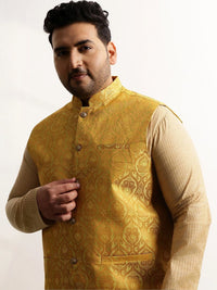 SOJANYA PLUS Woven Design Brocade Nehru Jackets