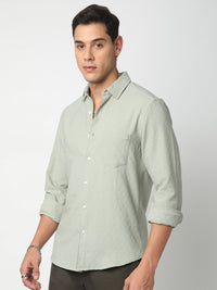 VASTRADO Men Classic Cutaway Collar Textured Slim Fit Casual Shirt