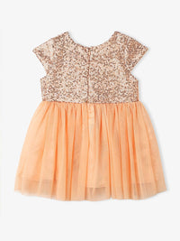 Nautinati Girls' Sequin Mesh Sleeveless Knee Length Party Frock