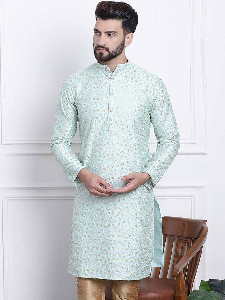 SOJANYA Kurta Lurus Kolar Mandarin Sulam Bunga