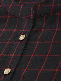 Anouk Black Checked Crop Top