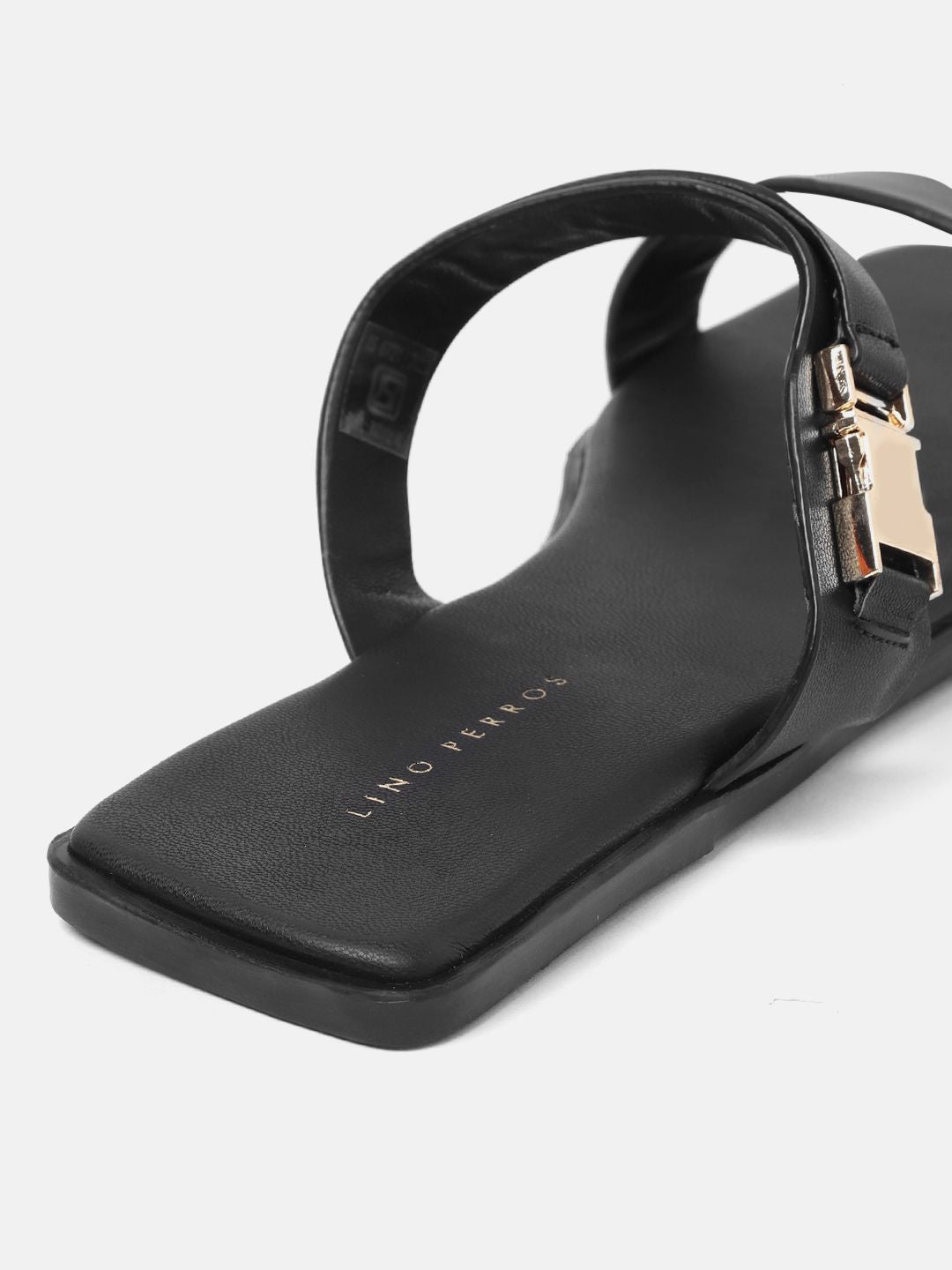 Lino Perros Women Open Toe Flats with Buckle Detail
