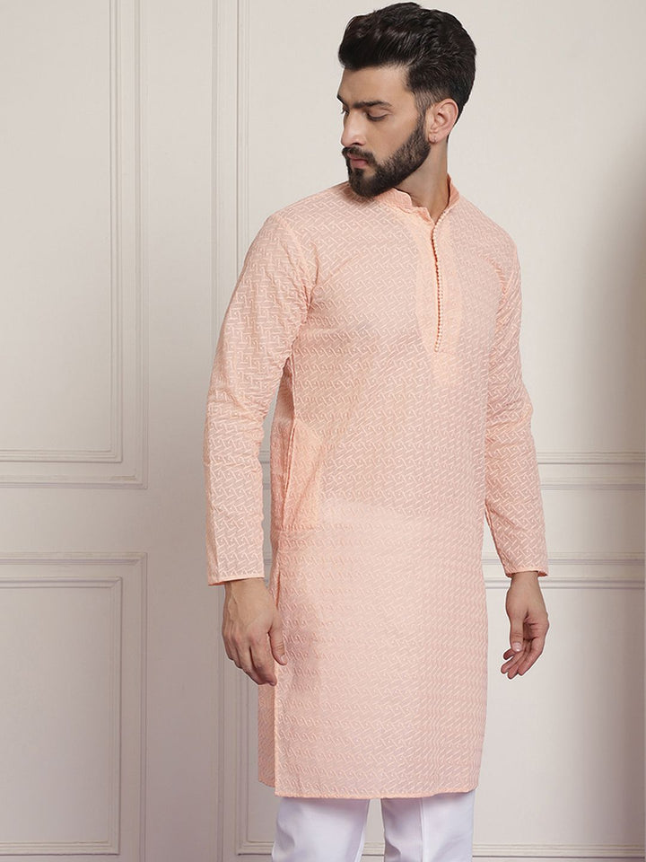 SOJANYA Kurta Chikankari Sulam Bunga Kapas Tulen